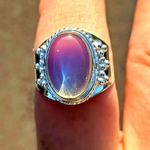 New Opal Opalite 925 Silver Ring.